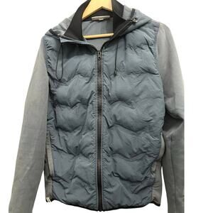 Cast Iron Men’s Large Blue Grey Down Puffer Jacket Premium Dutch Designer Winter